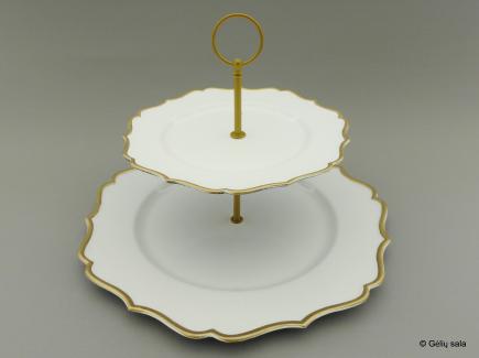 Plastic plate white with gold rim 