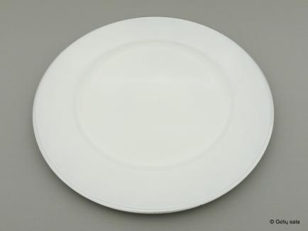 Plastic plate white with silver