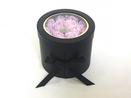 Gėlių Dėžutė apvali juoda
